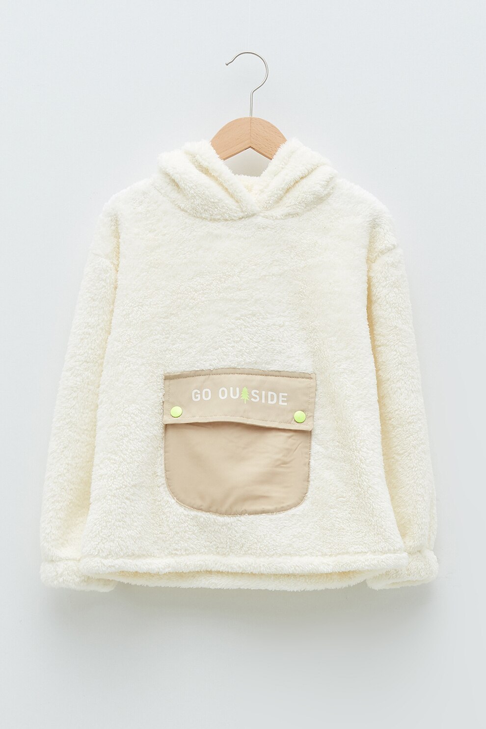 LC WAIKIKI, Hanorac regular fit cu material teddy, Alb