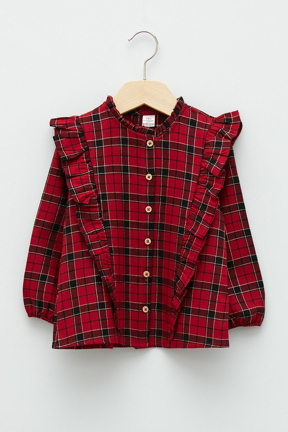 LC WAIKIKI, Camasa din amestec de bumbac cu model in carouri, Rosu/Negru