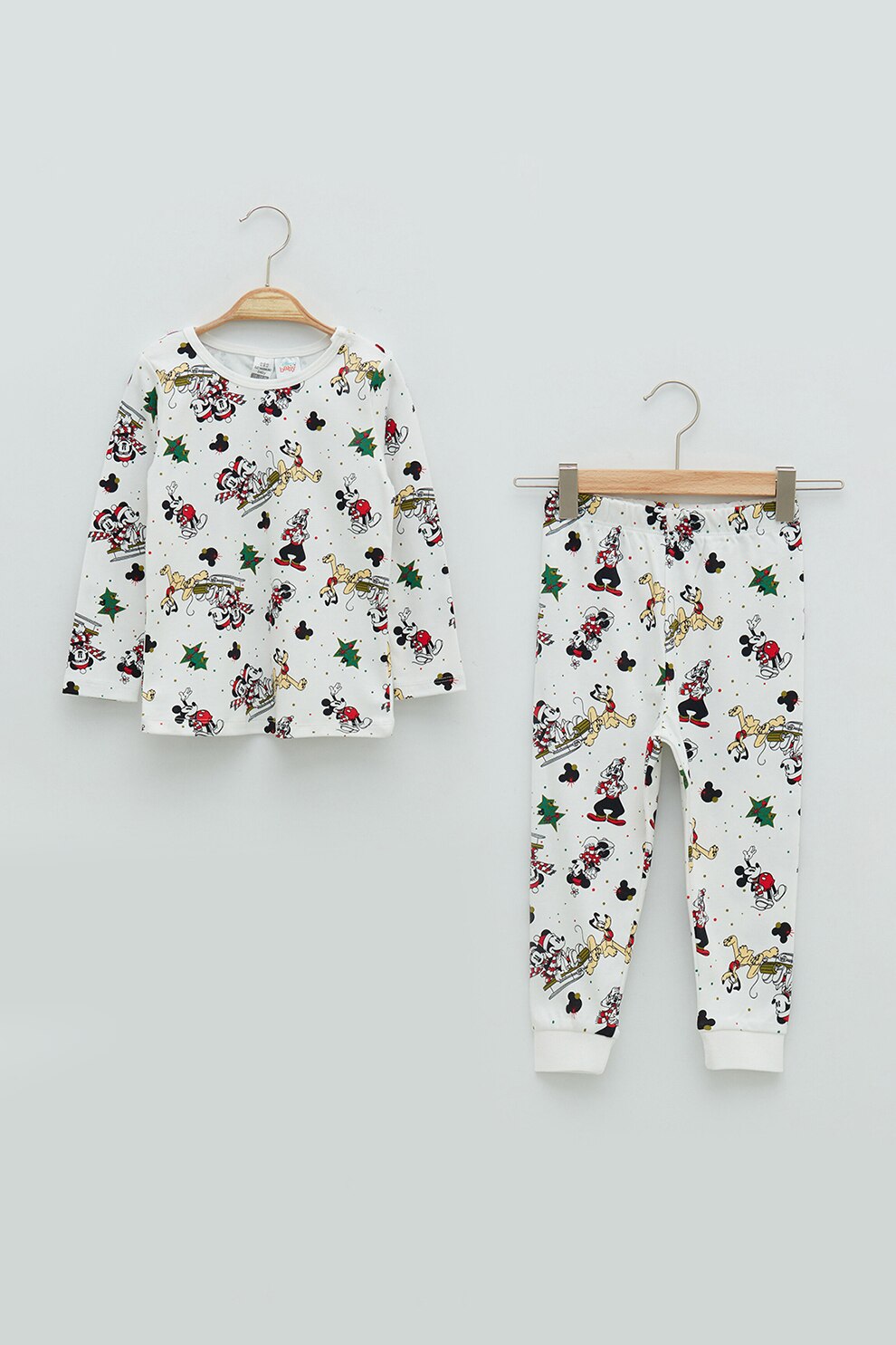 LC WAIKIKI, Pijama cu Mickey Mouse, Alb/Negru