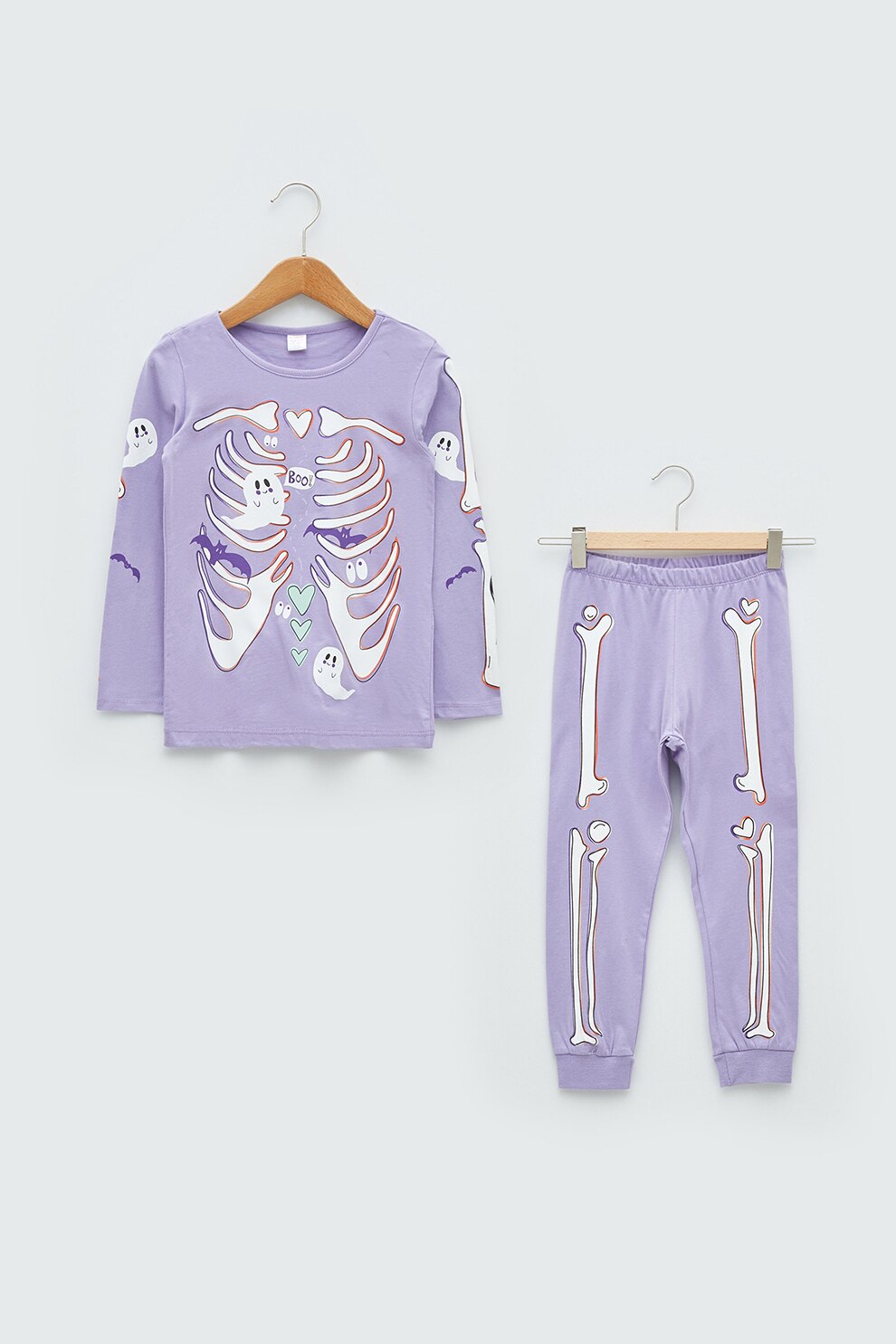 LC WAIKIKI, Set de bluza sport si pantaloni cu imprimeu - 2 piese, Lila