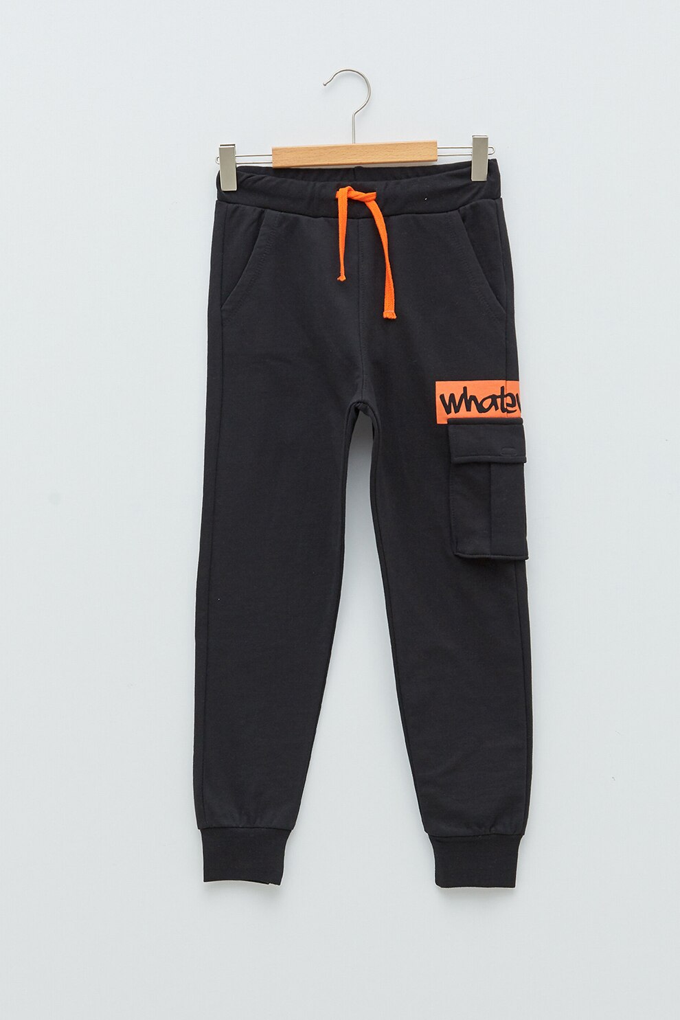 LC WAIKIKI, Pantaloni sport cu text contrastant, Negru