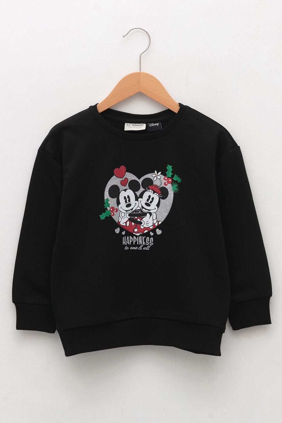LC WAIKIKI, Bluza sport cu desene, Negru