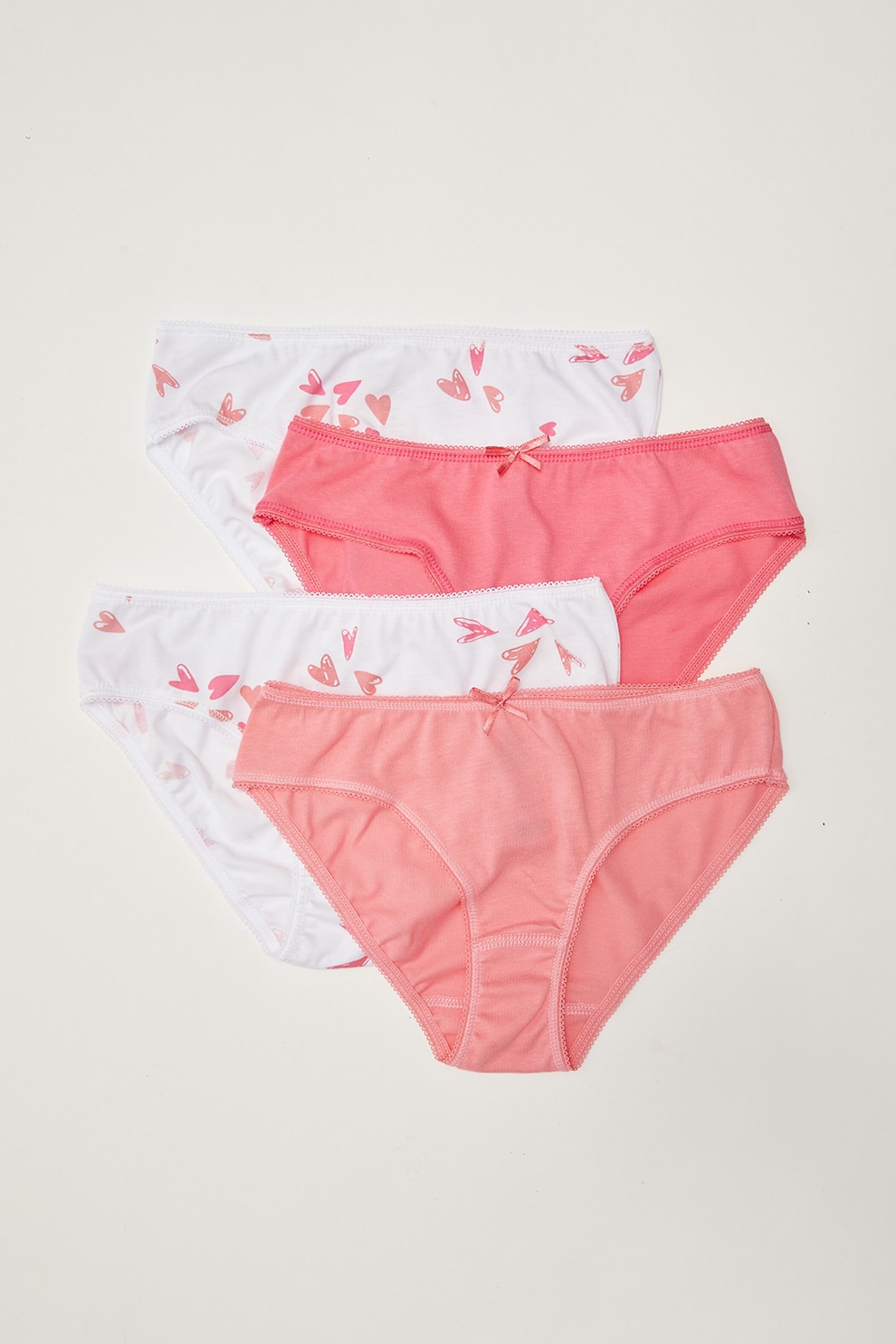 LC WAIKIKI, Set de chiloti din bumbac - 4 perechi, Roz/Alb