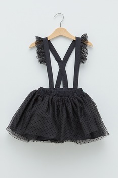 LC WAIKIKI, Fusta din tul cu bretele, Negru LC WAIKIKI, Fusta din tul cu bretele, Negru