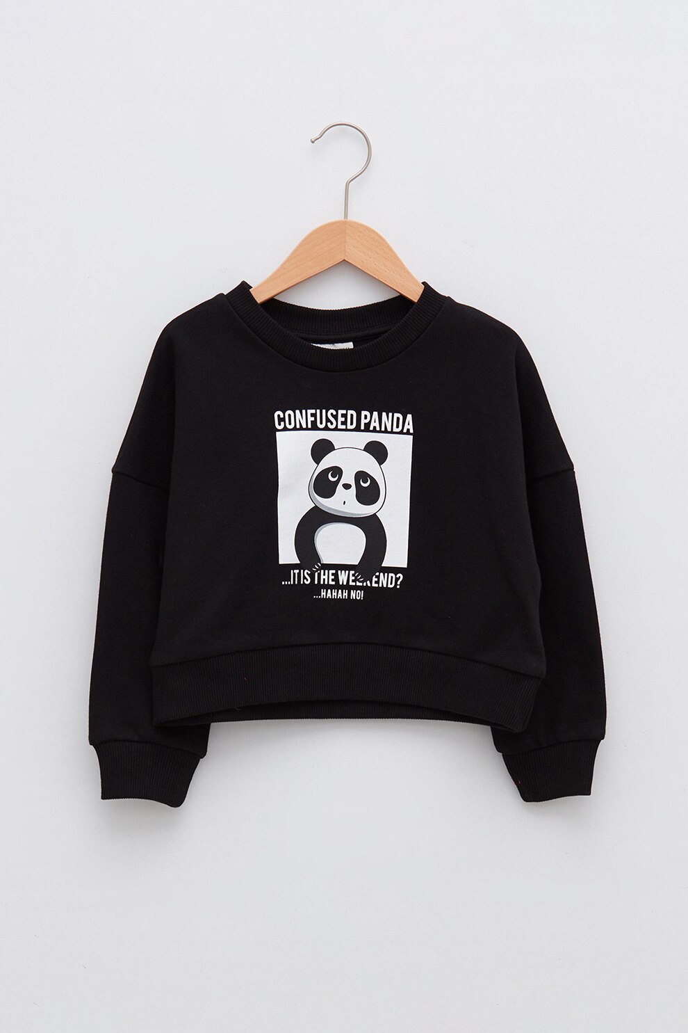 LC WAIKIKI, Bluza sport cu imprimeu grafic, Negru/Alb