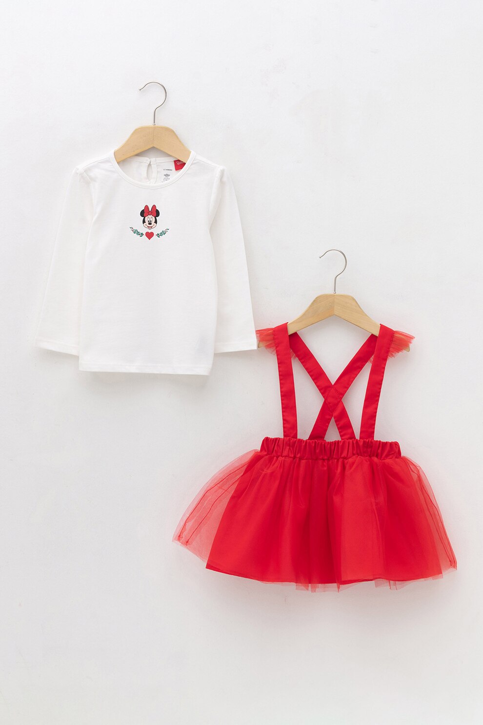 LC WAIKIKI, Set de imbracaminte - 3 piese, Rosu vermilione/Alb optic