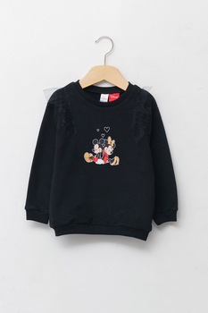 LC WAIKIKI, Bluza sport cu imprimeu Mickey Mouse stralucitor, Negru stins LC WAIKIKI, Bluza sport cu imprimeu Mickey Mouse stralucitor, Negru stins