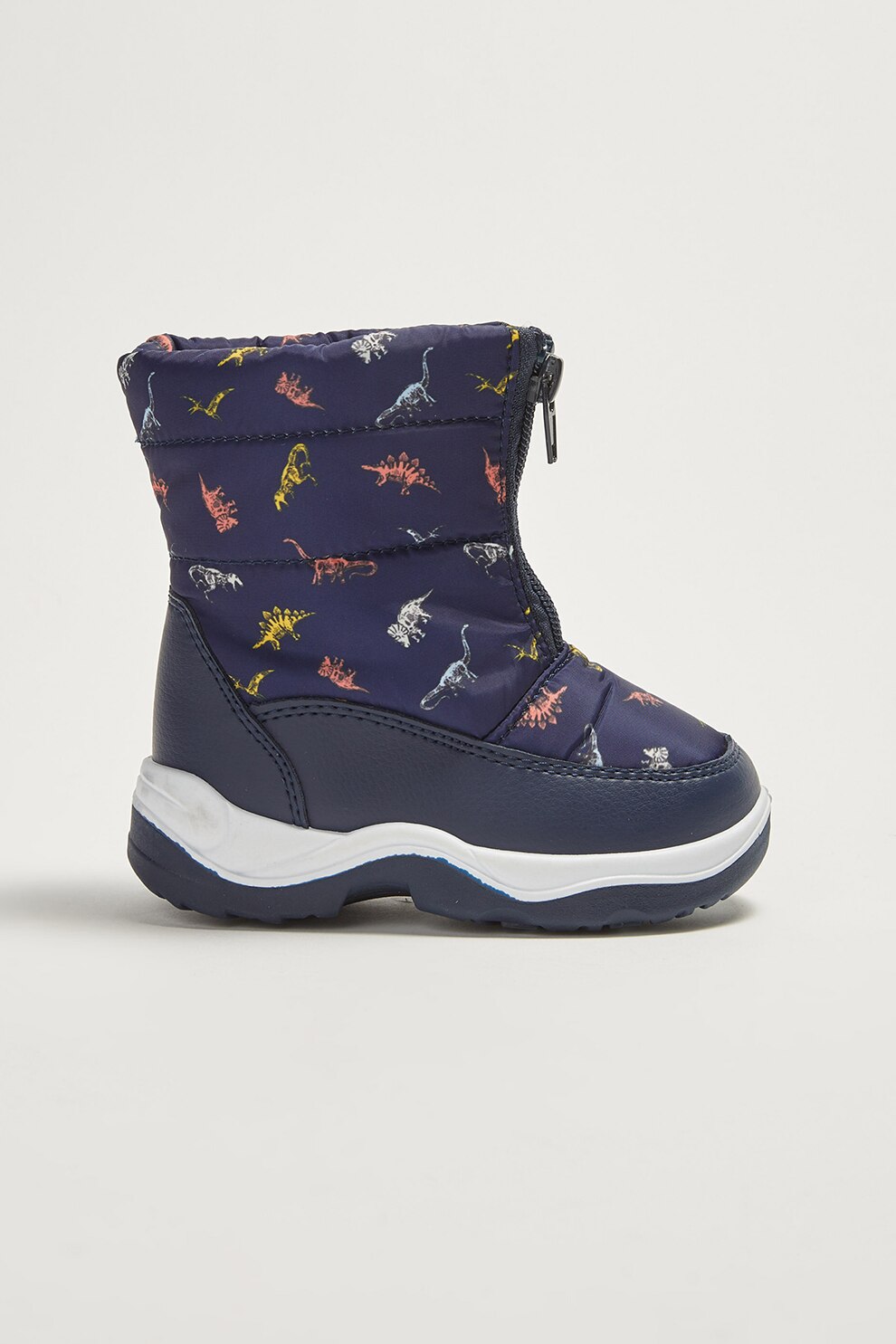 LC WAIKIKI, Cizme de iarna cu aspect matlasat si fermoar, Albastru inchis