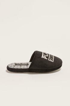LC WAIKIKI, Papuci de casa cu imprimeu text, Taupe LC WAIKIKI, Papuci de casa cu imprimeu text, Taupe