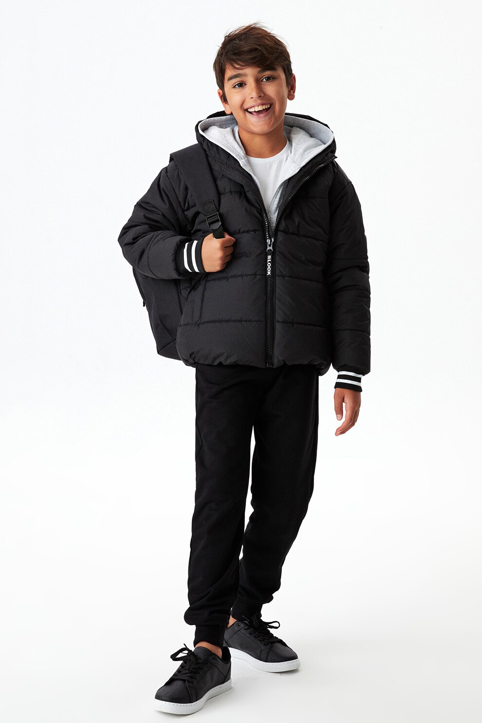 LC WAIKIKI, Pantaloni jogger cu snur in talie, Negru