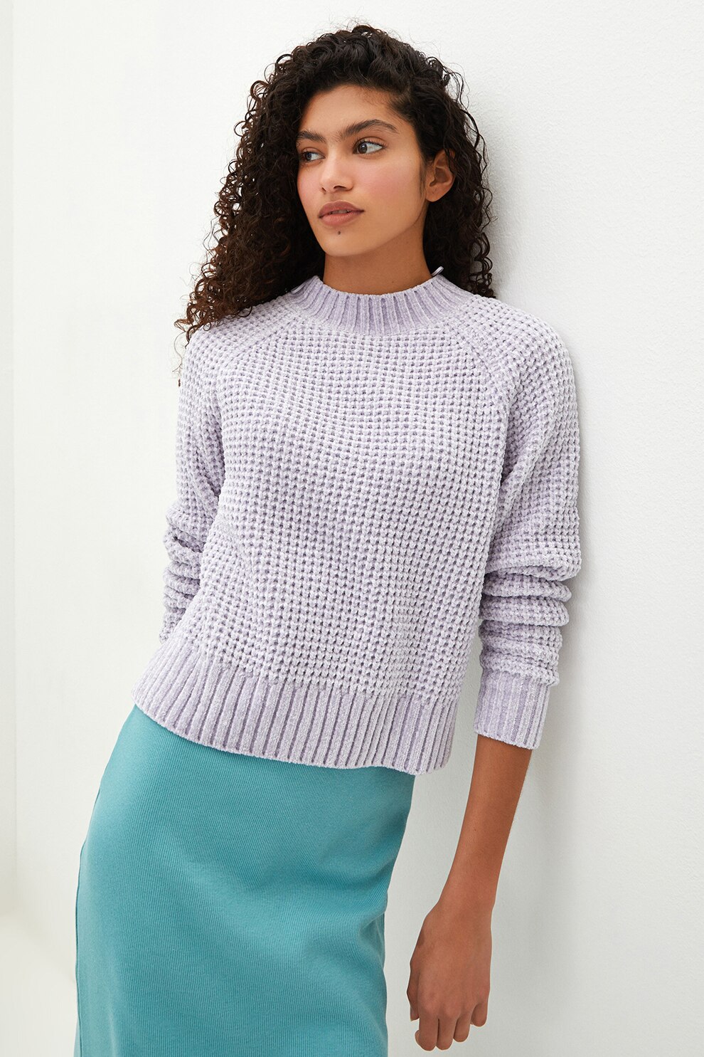 LC WAIKIKI, Pulover tricotat cu decolteu la baza gatului, Roz pal