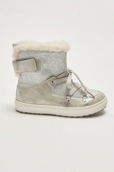 LC WAIKIKI, Ghete cu aspect stralucitor, Grej/Argintiu LC WAIKIKI, Ghete cu aspect stralucitor, Grej/Argintiu