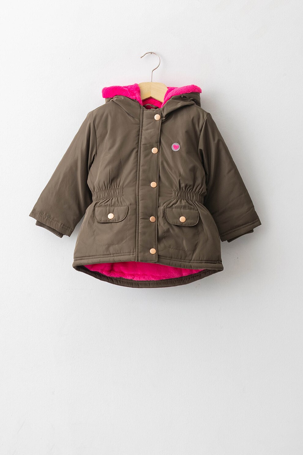 LC WAIKIKI, Geaca cu gluga si captuseala de blana sintetica, Taupe