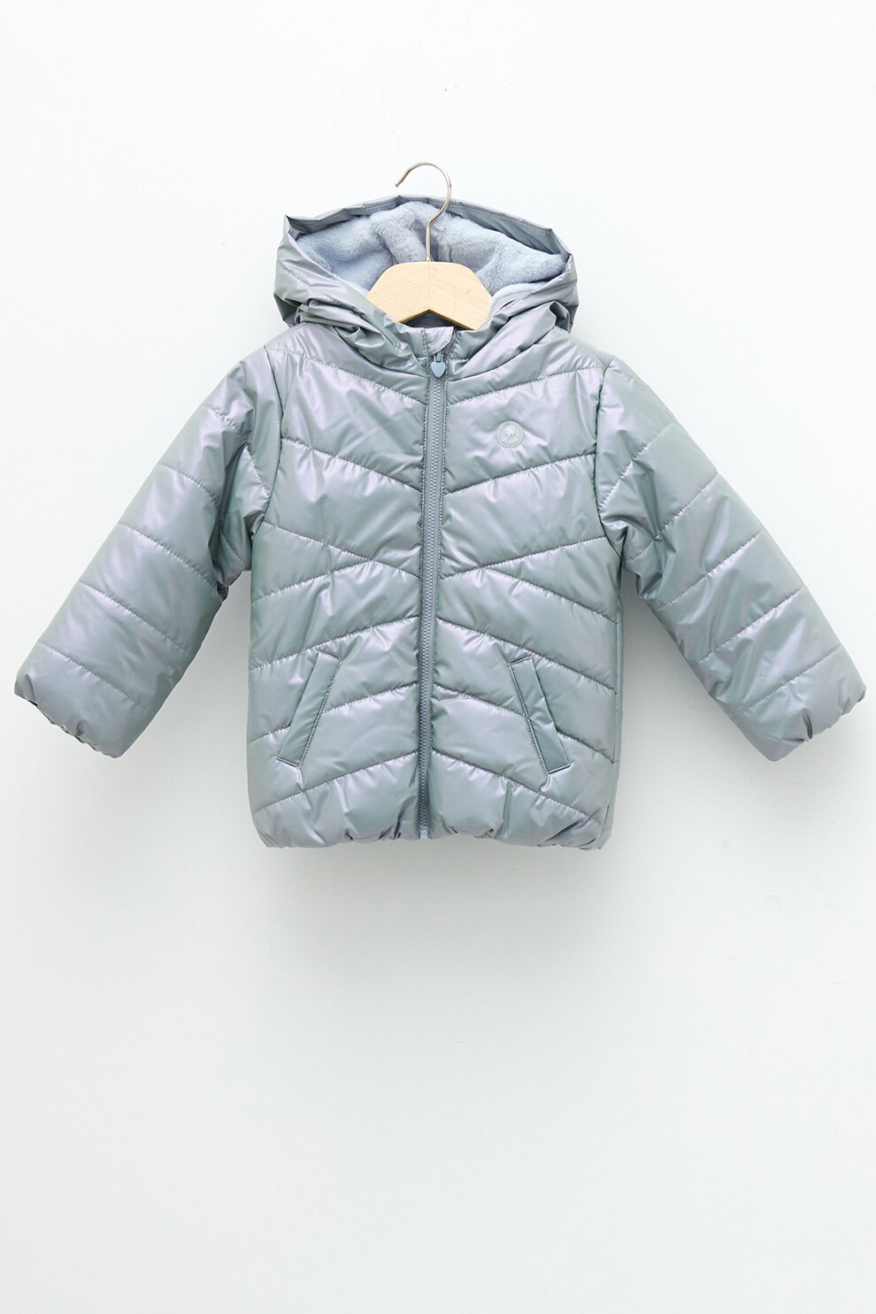 LC WAIKIKI, Geaca matlasata cu captuseala de blana sintetica, Albastru prafuit