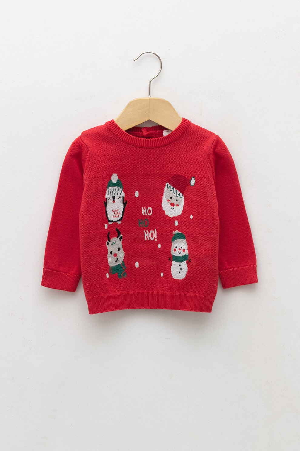 LC WAIKIKI, Pulover cu decolteu la baza gatului cu imprimeu, roz corai, alb optic