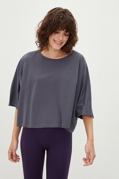 LC WAIKIKI, Bluza de casa cu maneci 3/4, Gri carbune LC WAIKIKI, Bluza de casa cu maneci 3/4, Gri carbune