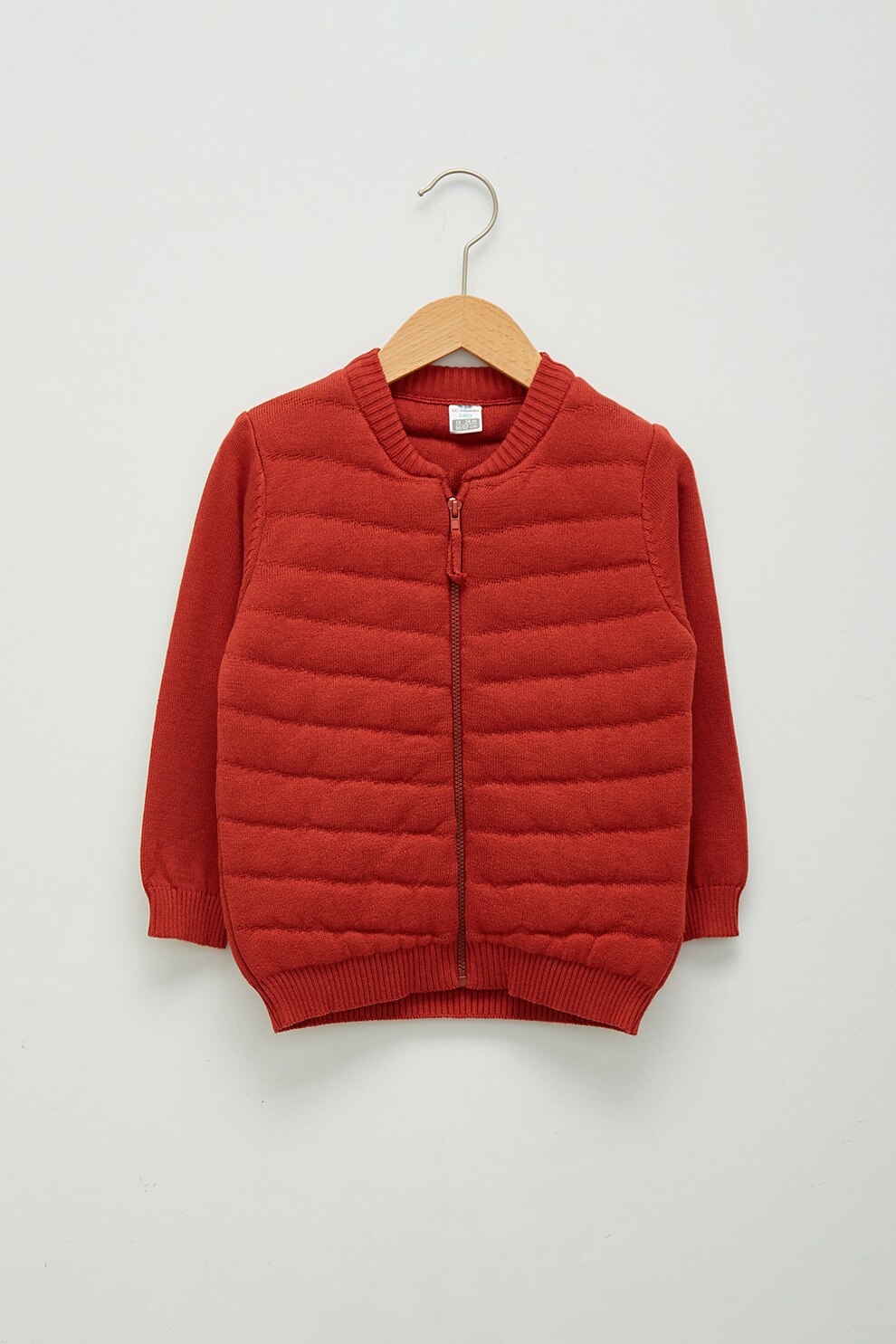 LC WAIKIKI, Jacheta matlasata din tricot cu fermoar, Rosu vermilion