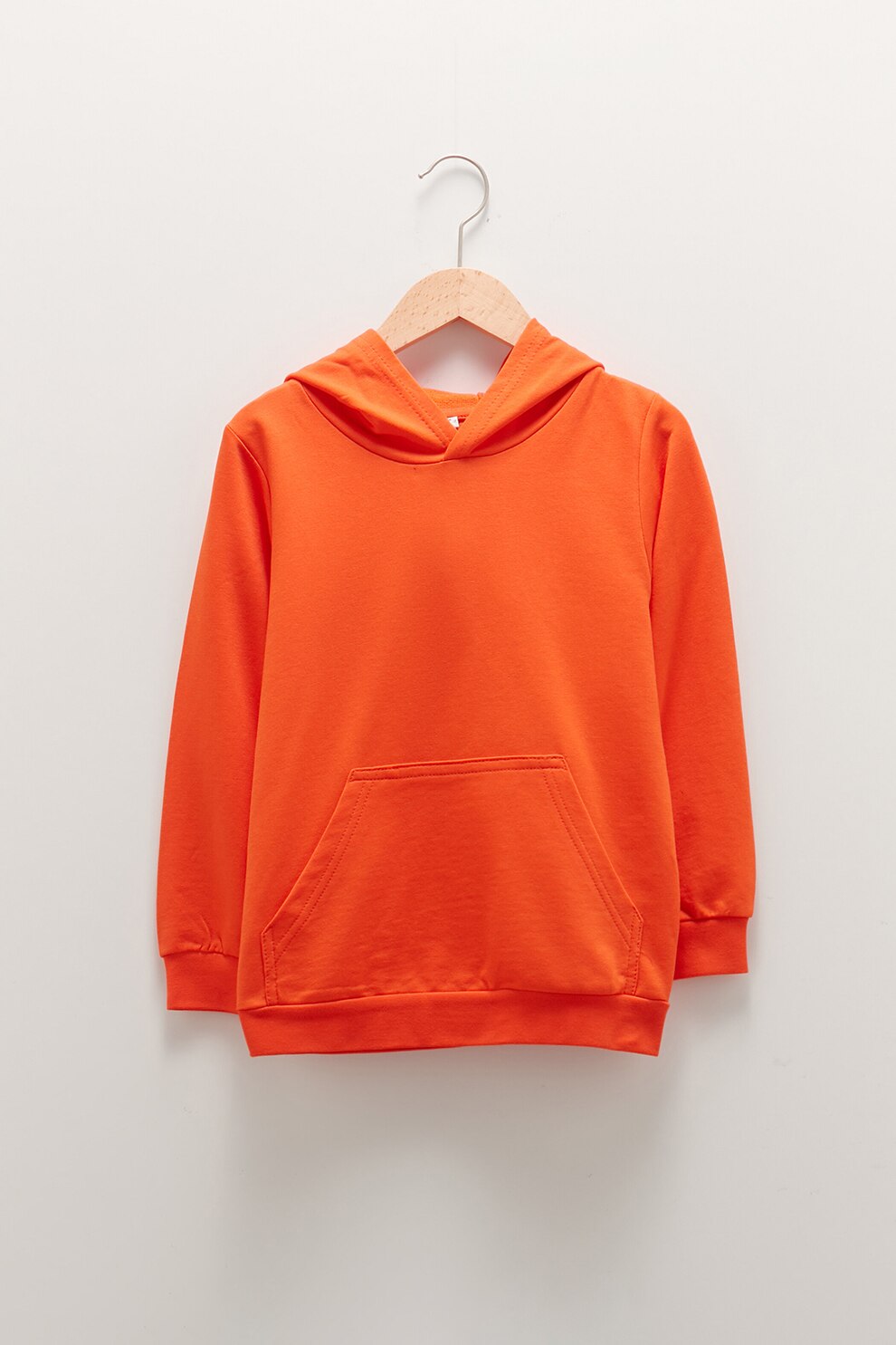 LC WAIKIKI, Hanorac din amestec de bumbac cu buzunar kangaroo, Oranj mandarina