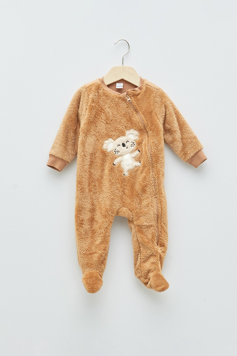 LC WAIKIKI, Salopeta de plus cu botosei si fermoar, Maro caramel