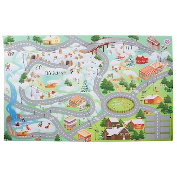 Covoras copii Snow City, Sun Baby, Spuma, Masini incluse, 120x80 cm, Multicolor Covoras copii Snow City, Sun Baby, Spuma, Masini incluse, 120x80 cm, Multicolor