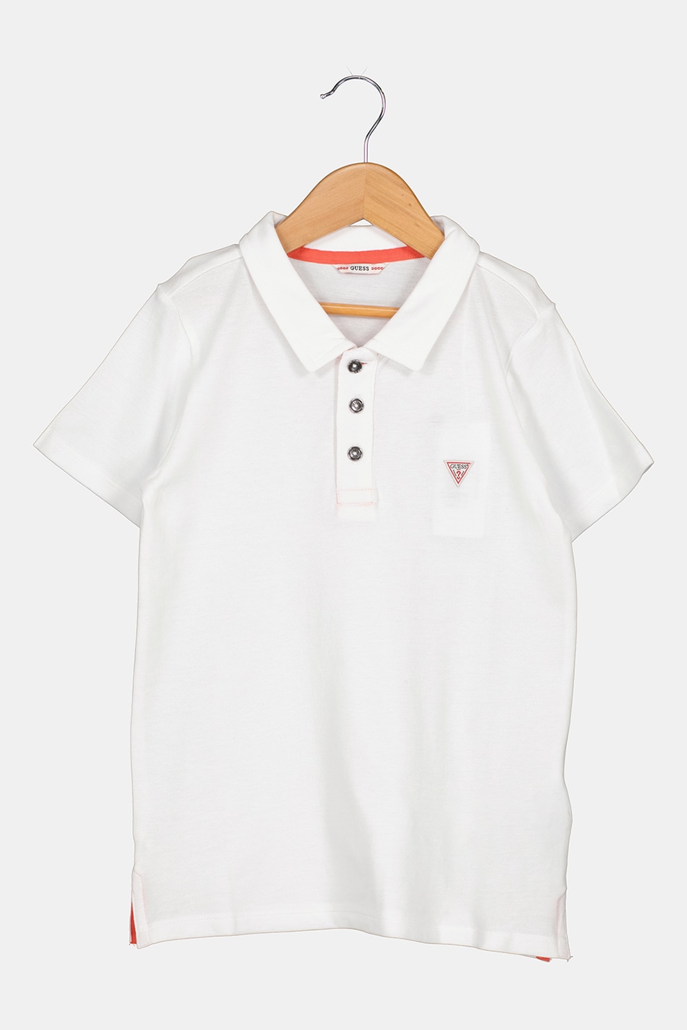 GUESS KIDS, Tricou polo cu logo discret, Alb, 152-158 CM