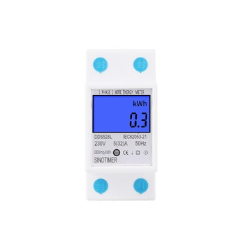 Contor monofazat de energie electrica, Sinotimer, 230V AC 50Hz 5(32)A, ecran digital LED iluminat, DDS528L Contor monofazat de energie electrica, Sinotimer, 230V AC 50Hz 5(32)A, ecran digital LED iluminat, DDS528L