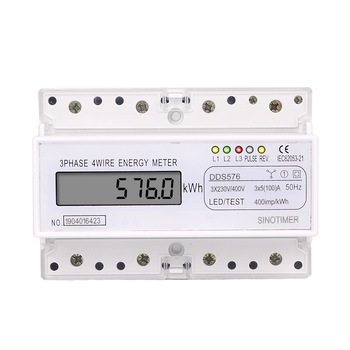 Contor trifazic de energie electrica, Sinotimer, 230/400V AC 50Hz, 3x5(100)A, ecran digital LED, DDS576 Contor trifazic de energie electrica, Sinotimer, 230/400V AC 50Hz, 3x5(100)A, ecran digital LED, DDS576