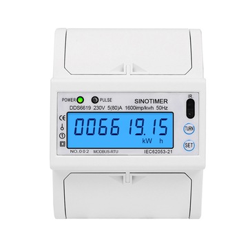 Contor monofazat de energie electrica, Sinotimer, 230V AC 50Hz, 5(100)A, ecran digital LED iluminat, DDS6619-015 Contor monofazat de energie electrica, Sinotimer, 230V AC 50Hz, 5(100)A, ecran digital LED iluminat, DDS6619-015