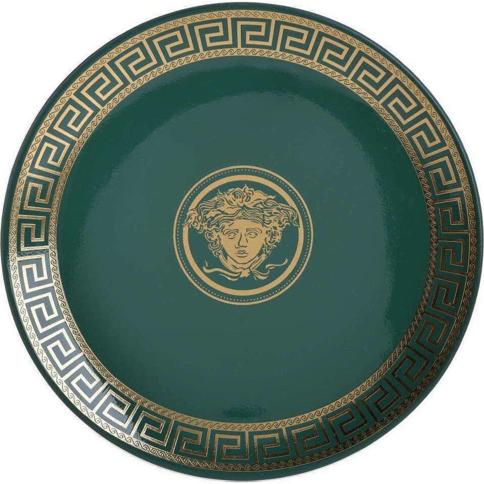 Platou decorativ Green Athena, Charisma, Ceramic, Φ34