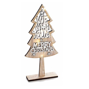 Decoratiune Brad de Craciun din lemn gravat cu LED 30.5 x 5 cm Decoratiune Brad de Craciun din lemn gravat cu LED 30.5 x 5 cm