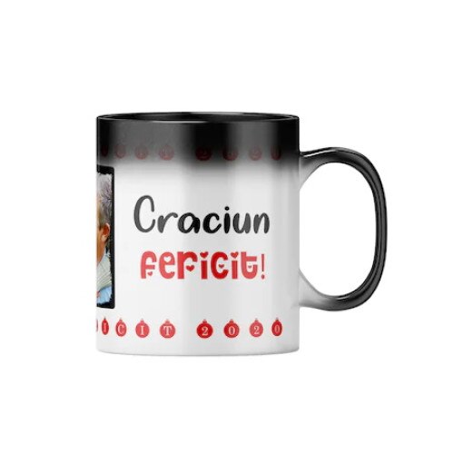 Cana termosensibila magica personalizata Craciun si sarbatori fericite, multicolor, 330 ml