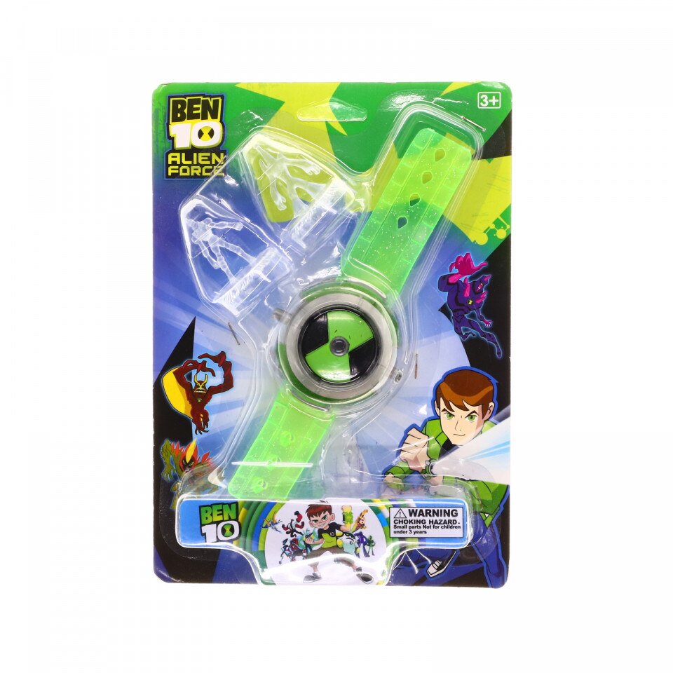 Ceas de jucarie model BEN 10 cu proiectii, Verde