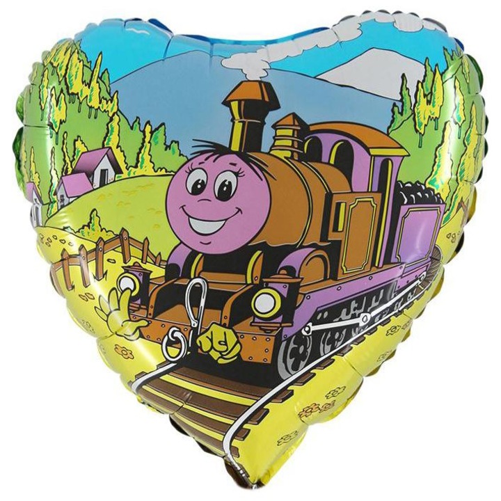 Balon folie, tren, 45 cm, multicolor