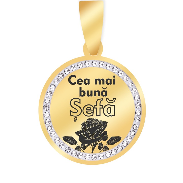 Martisor Pandantiv Inox Banut Pietre Buna Sefa Auriu