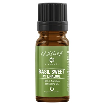 Ulei esential de Busuioc dulce, 10 ml, MAYAM Ulei esential de Busuioc dulce, 10 ml, MAYAM