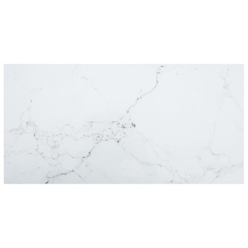 Blat masa alb 100x50 cm 6 mm sticla securizata design marmura 322258 Blat masa alb 100x50 cm 6 mm sticla securizata design marmura 322258