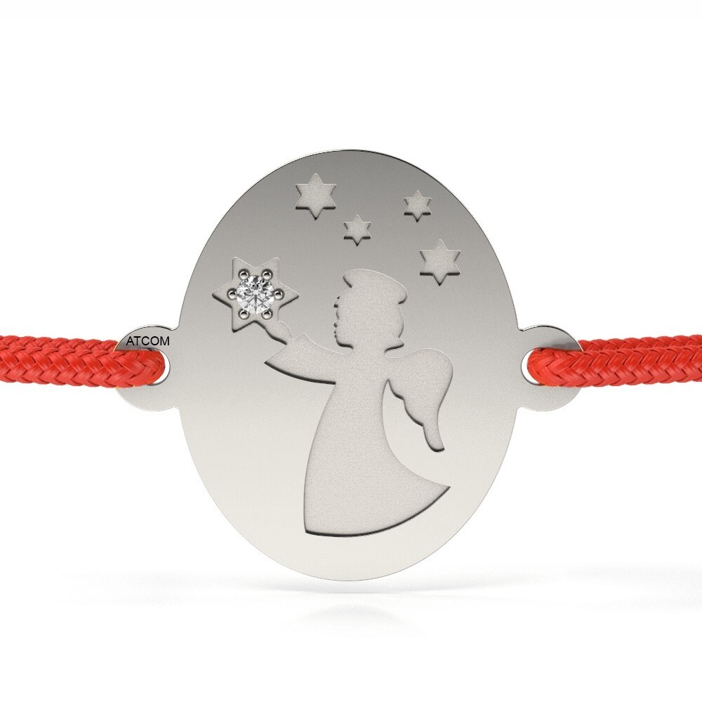 Bratara din argint cu diamant model Ingerul vestitor