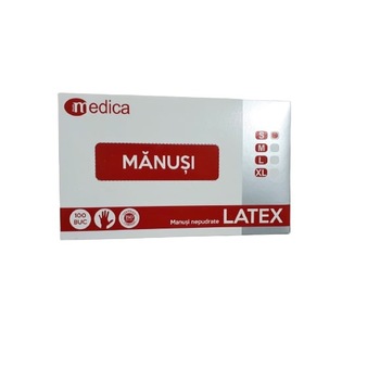 Cutie 100 buc Manusi De Examinare Latex Nepudrate Albe, Marimea S, Medica Cutie 100 buc Manusi De Examinare Latex Nepudrate Albe, Marimea S, Medica