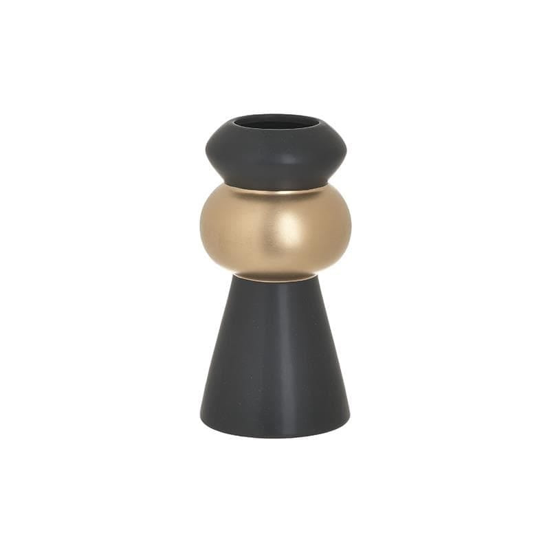 Vaza din ceramica negru/gold, Φ10Χ20