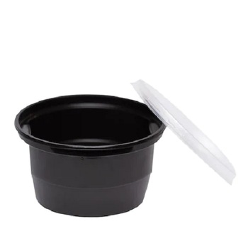 Set 50 caserole PP negre, capac transparent, pentru supe, 560ml Set 50 caserole PP negre, capac transparent, pentru supe, 560ml