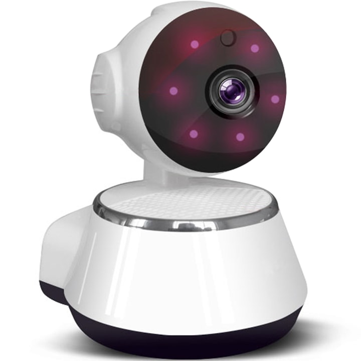 Камера за наблюдение, 720P, 2.4G, инфрачервена, 350° ротация, 9cmx10cmx11cm, бяла