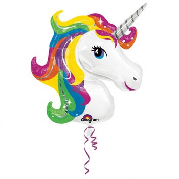 Balon folie Figurina Rainbow Unicorn 83 x 73cm, AMS 31299 01 Balon folie Figurina Rainbow Unicorn 83 x 73cm, AMS 31299 01