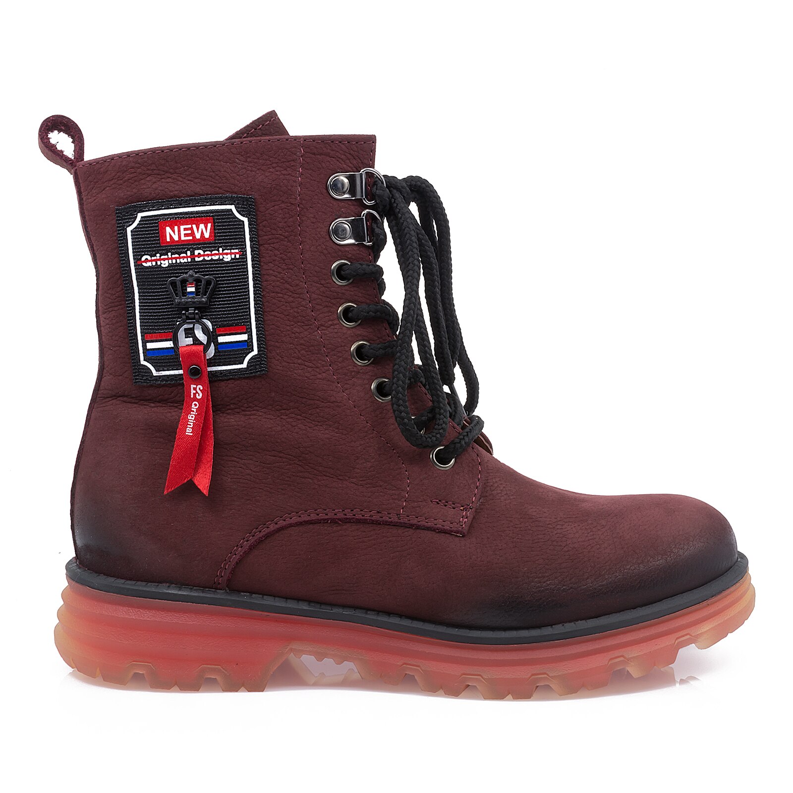 Ghete dama, Caspian, Cas-Astra-T-Ari, casual, piele naturala, Bordo