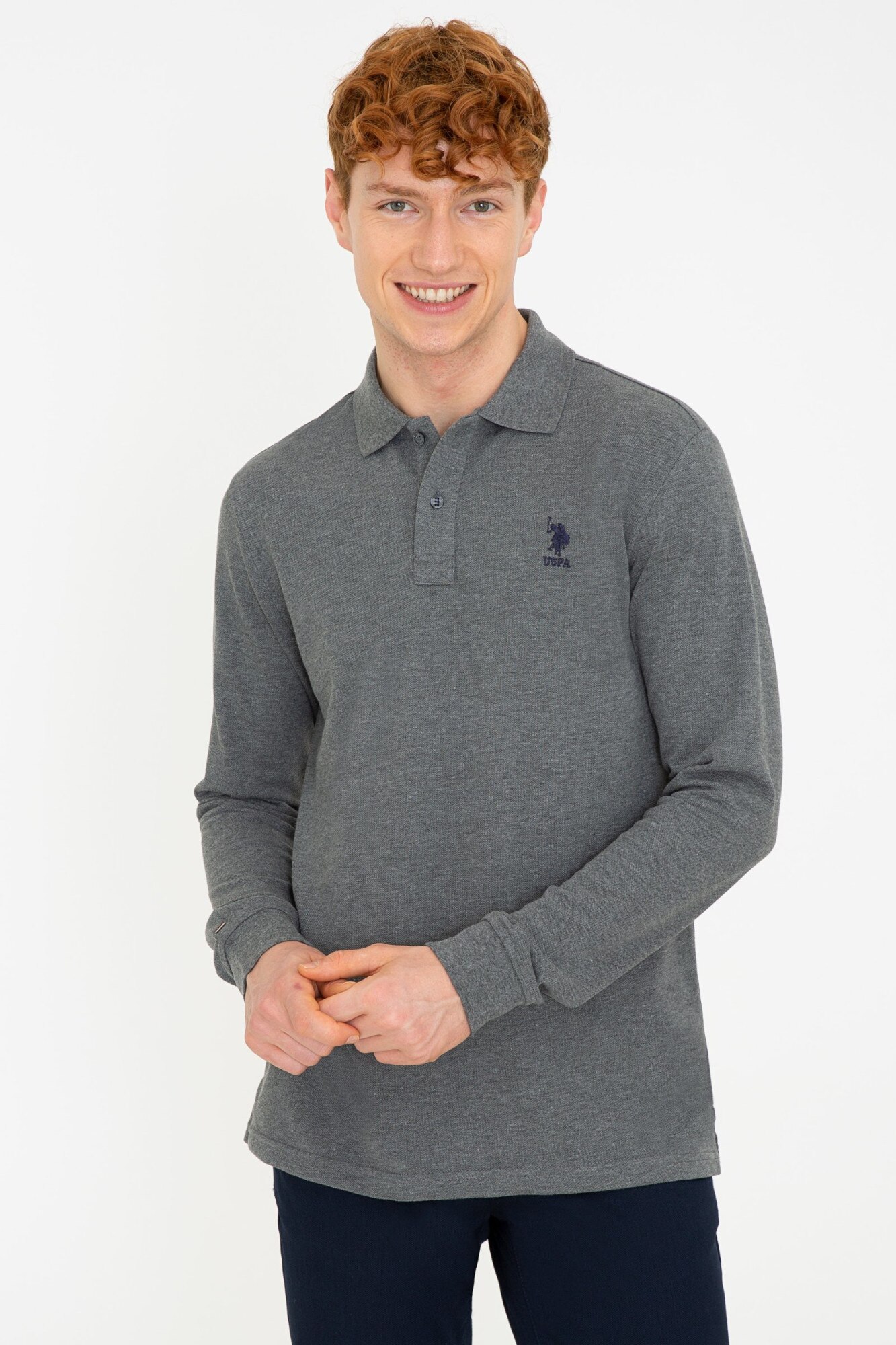 Bluza Barbat, U.S Polo Assn.,1271986, VR081 Gri Antracit, S INTL