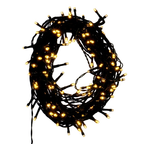 Instalatie Craciun DacEnergy©, 17,9 metri, 180 LED-uri albe, cu lumina calda, 0,36W, controler cu 8 functii, cu baterii