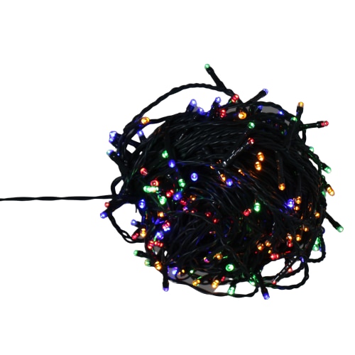 Instalatie Craciun DacEnergy©, 23.9 m, 240 LED-uri multicolore, 0.45 W, controler cu 8 functii, cu baterii