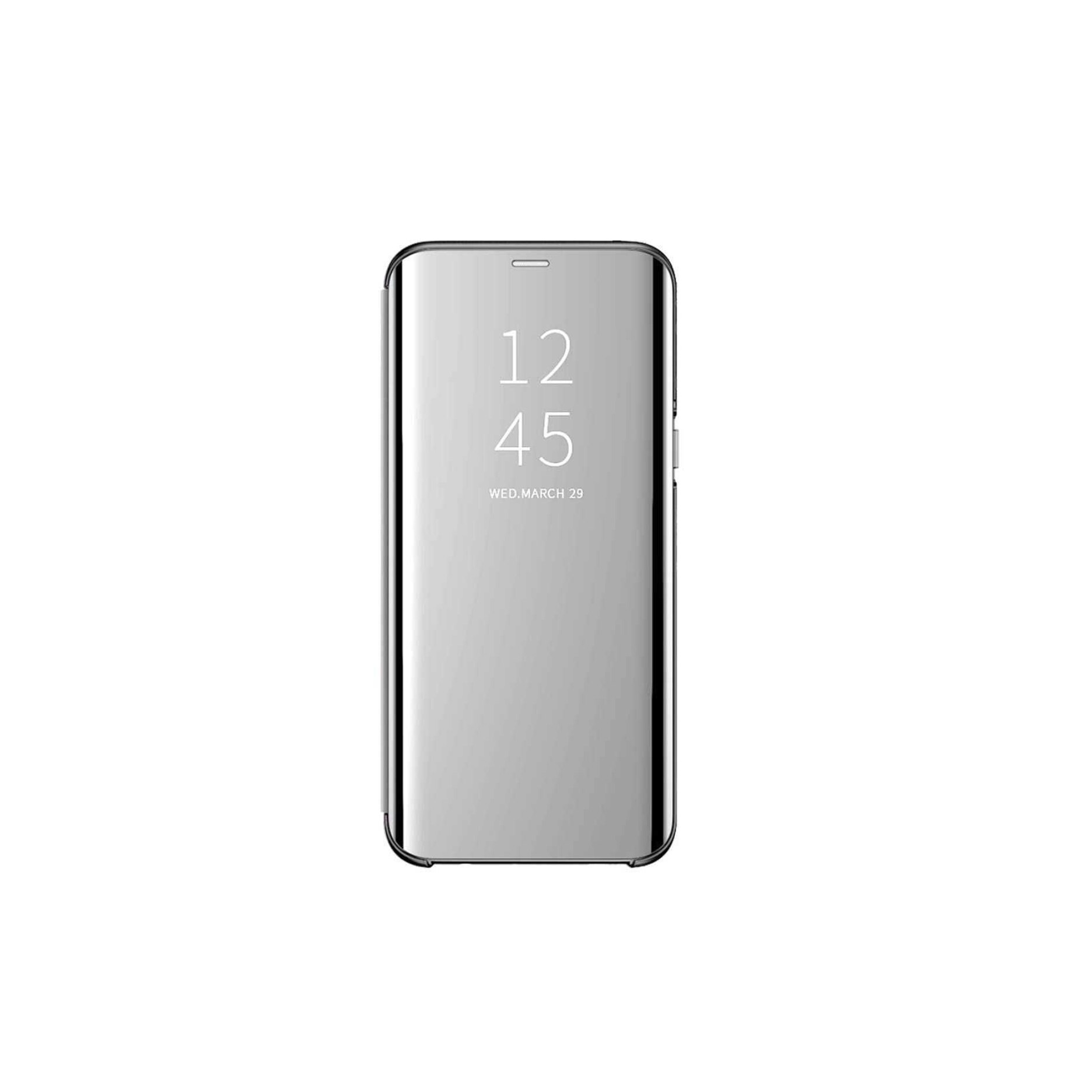 Husa de protectie Clear View pentru Samsung Galaxy A51, silver, flip cover