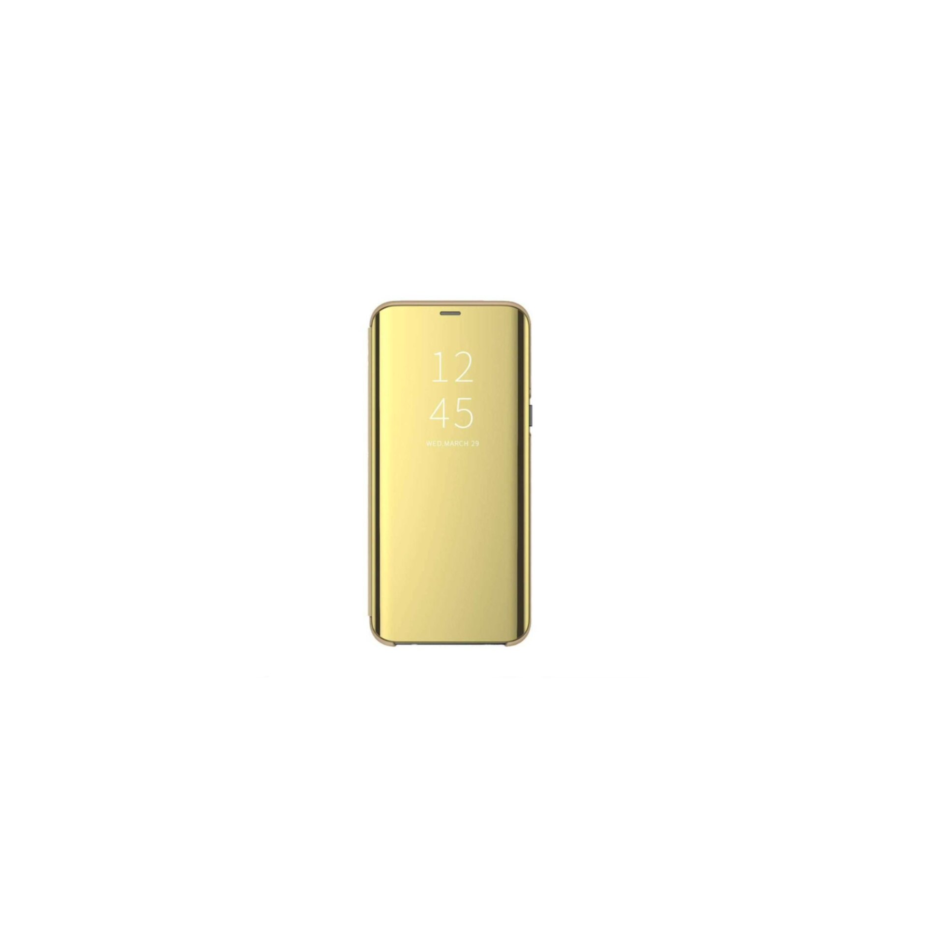 Husa de protectie Clear View pentru Samsung Galaxy Note 20 Ultra si Note 20 Ultra 5G, gold, flip cover