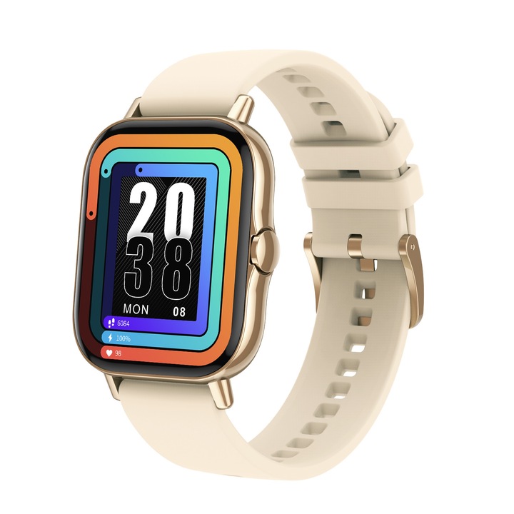 Смарт Часовник Smartis DT94, Луксозен, Пулс, Bluetooth call, Сърдечен ритъм, Кръвно налягане, Розов
