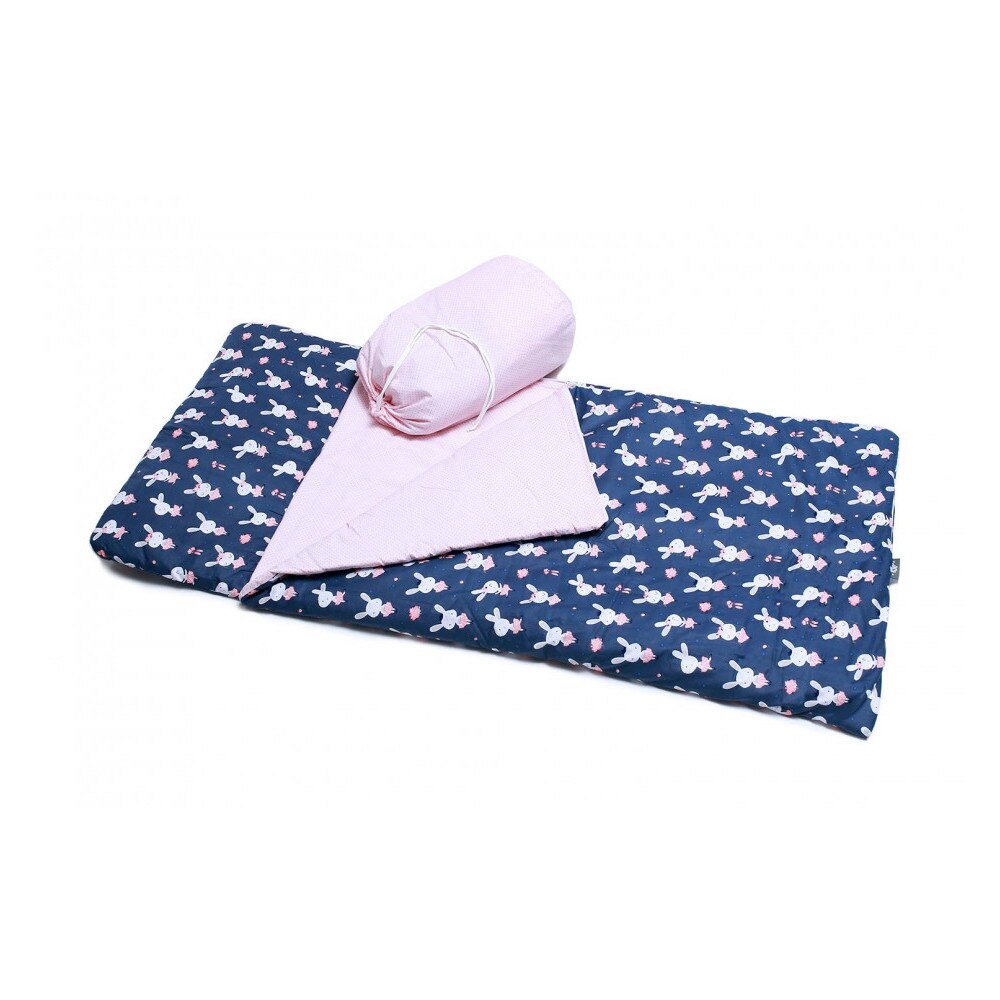 Sac de dormit Iepuri, Pulp, Bumbac, 70x140 cm, Albastru